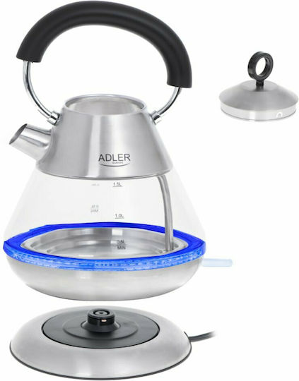 Adler Fierbător 1.5lt 2200W Argintiu