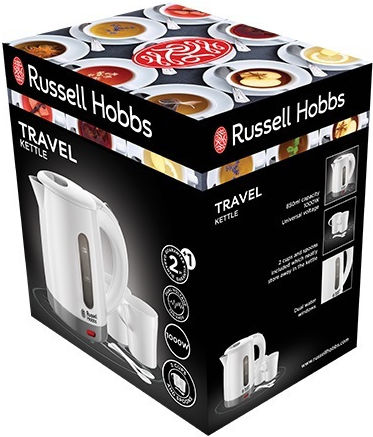 Russell Hobbs Електрическа Кана За Пътуване 850ml 1000W Бял