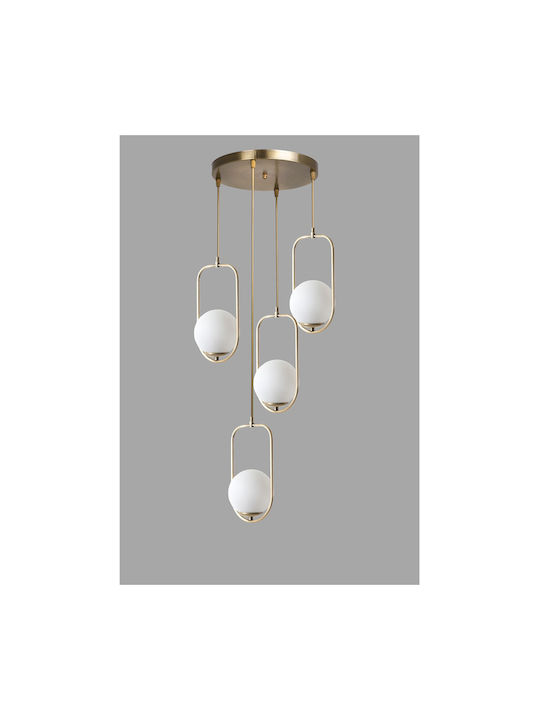 Ahu Pendant Chandelier for 4 Bulbs E27 Bronze