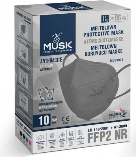 Musk Meltblown Protective Schutzmaske FFP2 Gray 10Stück