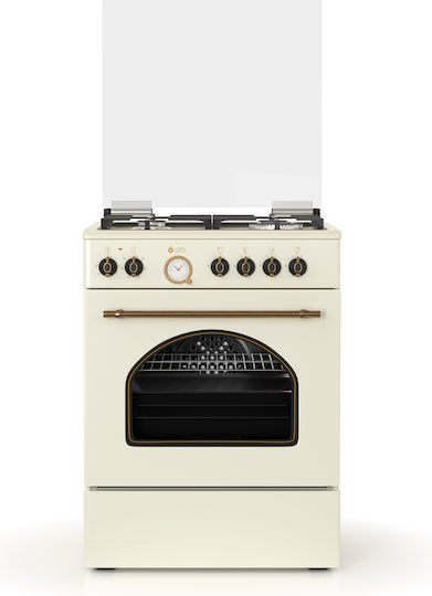 Thermogatz TGS 4320 Κουζίνα 60lt με Εστίες Υγραερίου Π60εκ. Μπεζ Beige