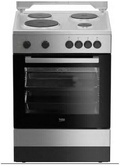 Beko Κουζίνα 65lt με Εμαγιέ Εστίες Π60εκ. Inox