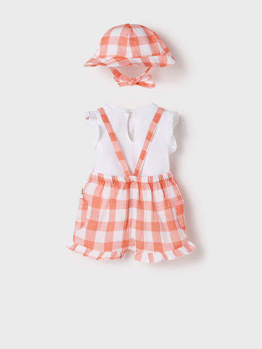 Mayoral Baby Bodysuit Set Short-Sleeved with Accessories Orange