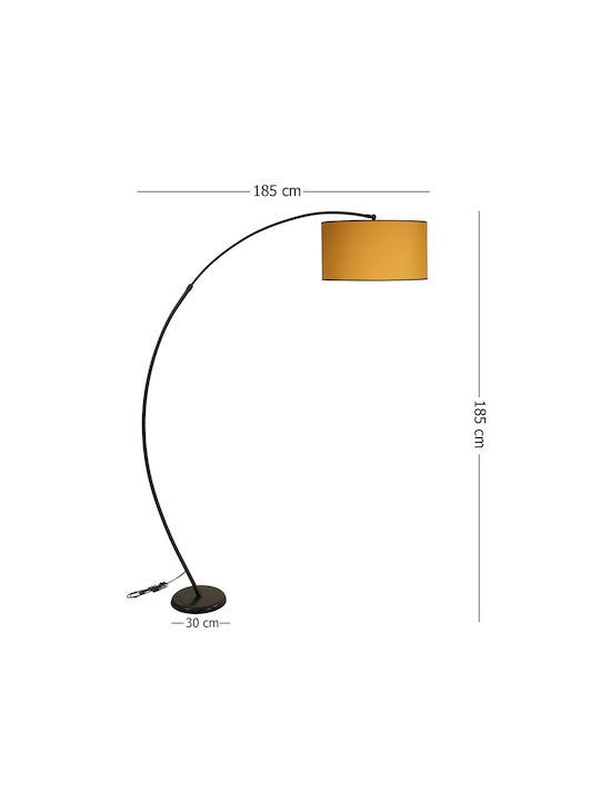 Misra Stehleuchte H185xB30cm. mit Fassung für Lampe E27 Gelb
