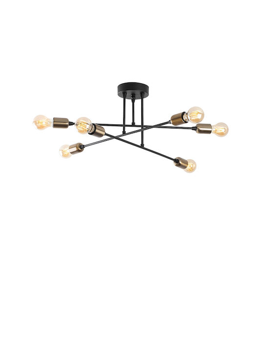 Fleur Modern Metal Ceiling Light with Socket E27 66pcs Black