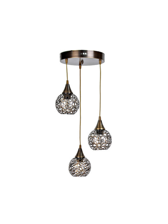 Eda Tumbled Star 3 Modern Metal Ceiling Light with Socket E27 25pcs Bronze