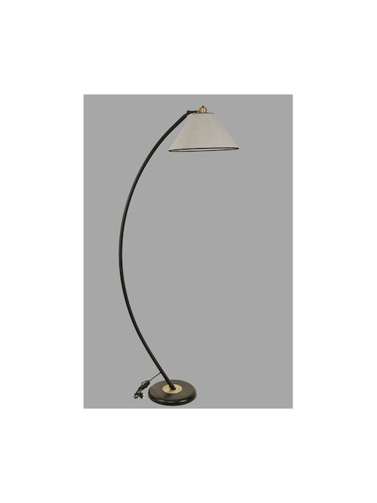 Crescent Floor Lamp H170xW30cm. with Socket for Bulb E27 Gray