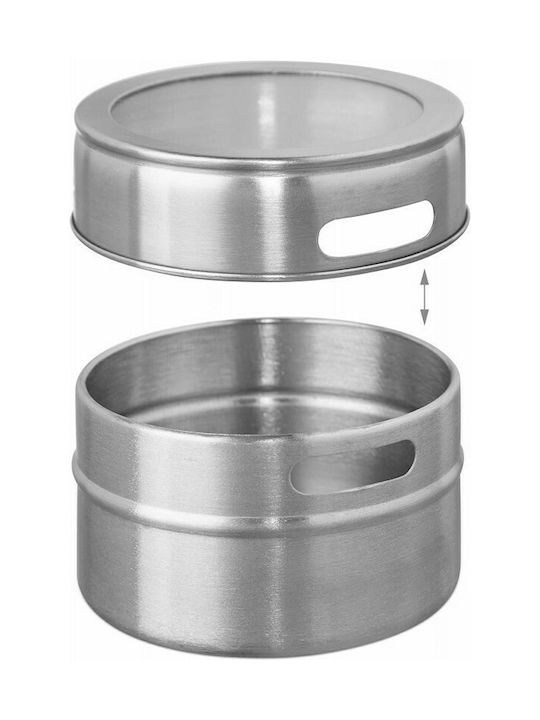 Relaxdays Inox Tabletop Spice Rack with Stand Brown 6pcs