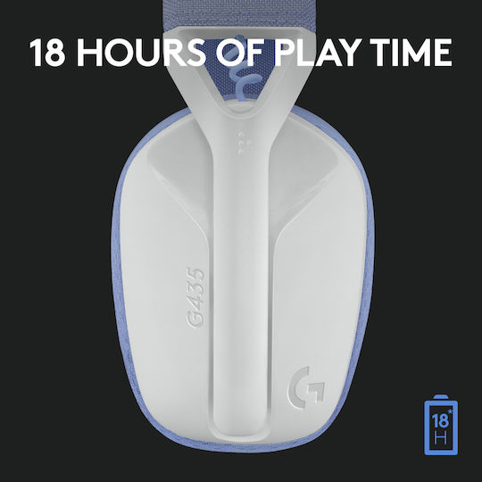 Logitech G435 Lightspeed Wireless Over Ear Gaming Headset with Connection Bluetooth / USB White