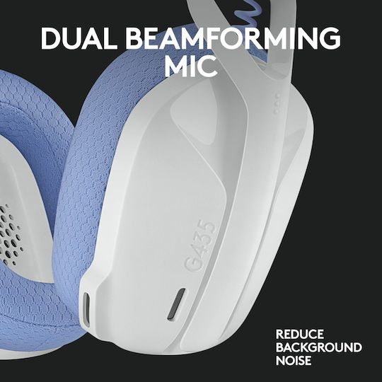 Logitech G435 Lightspeed Wireless Over Ear Gaming Headset with Connection Bluetooth / USB White