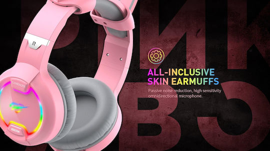 Havit H2233D On Ear Gaming Headset με σύνδεση USB / 3.5mm Ροζ