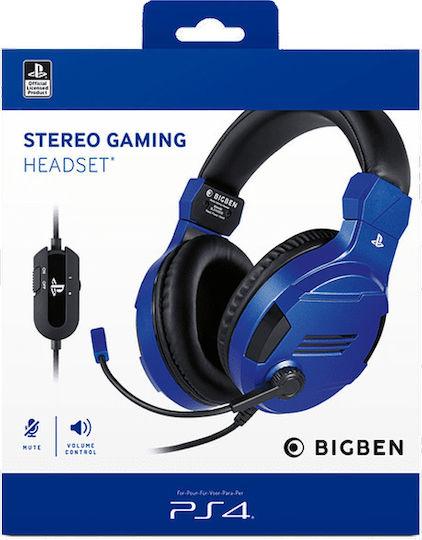 Bigben Interactive Interactive V3.0 Über Ohr Gaming-Headset mit Verbindung 3,5mm Blau