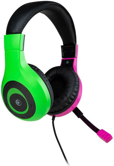 Bigben Interactive Stereo For Switch v1 Over Ear Gaming Headset με σύνδεση 3.5mm Πράσινο/Ροζ