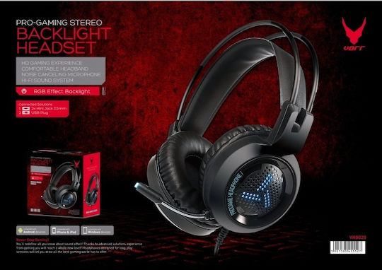 Omega VH8020 Over Ear Gaming Headset with Connection 2x3.5mm / USB