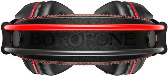 Borofone BO101 Racing Over Ear Gaming Headset cu conexiune 3,5mm / USB Roșu