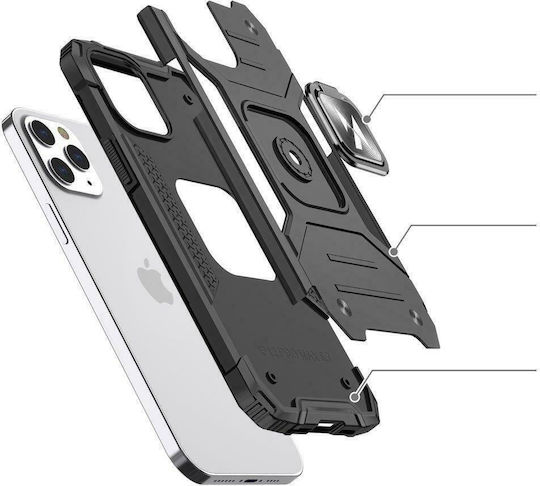 Wozinsky Ring Armor Kickstand Tough Rugged Back Cover Πλαστικό Μαύρο (iPhone 13)