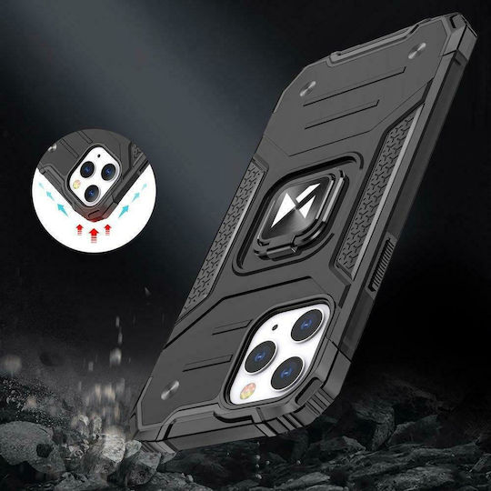 Wozinsky Ring Armor Kickstand Tough Rugged Back Cover Πλαστικό Μαύρο (iPhone 13)
