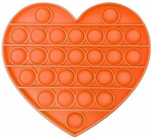 Pop It Fidget Bubble Heart Σιλικόνης Πορτοκαλί