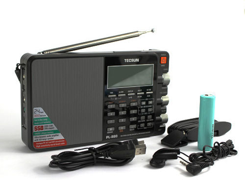 Tecsun PL-880 Φορητό Ραδιόφωνο Επαναφορτιζόμενο Μαύρο