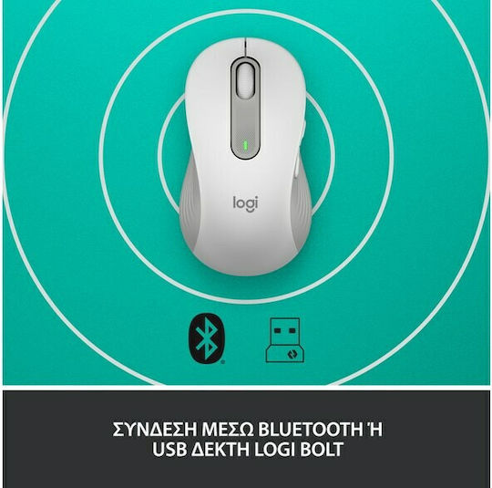 Logitech Signature M650 Ασύρματο Bluetooth Ποντίκι για Αριστερόχειρες Off-White