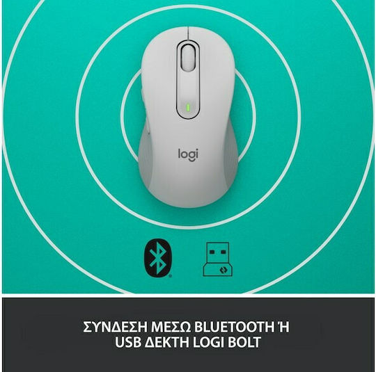 Logitech Signature M650 L Ασύρματο Bluetooth Ποντίκι Off-White