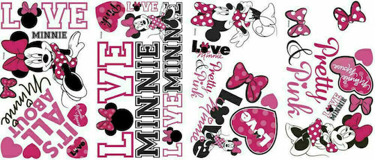 RoomMates Decor Kids Wall Sticker Minnie Loves Pink Wall 7pcs