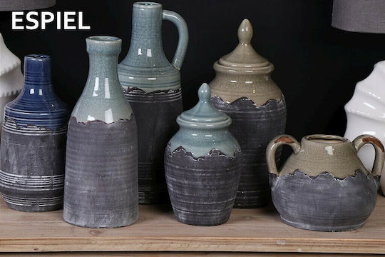 Espiel Decorative Vase Ceramic Turquoise 14x17cm