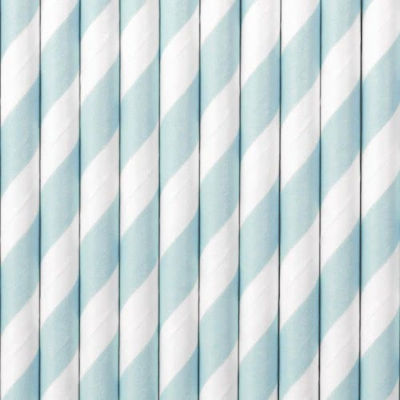 SPP1-001J Straws Paper Blue Paper Straws Blue, 19.5cm 10pcs