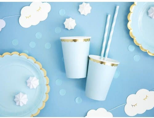 PartyDeco SPP1-001J Καλαμάκια Χάρτινα Μπλε Paper Straws Μπλε, 19.5cm 10τμχ