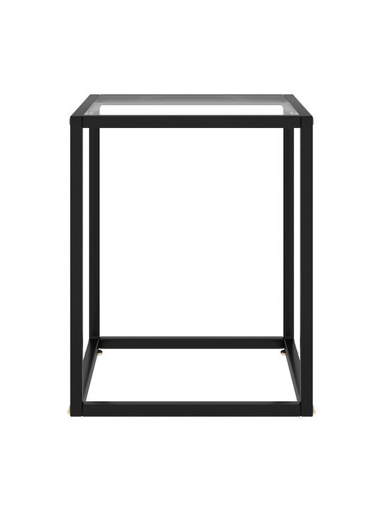 Square Glass Side Table Black M40xW40xH50cm