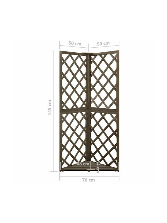 Garden Trellis Made of Wood with Rhombus Grid Design in Brown Colour 50x145cm