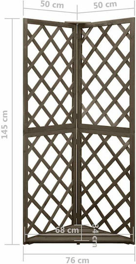 Garden Trellis Made of Wood with Rhombus Grid Design in Brown Colour 50x145cm