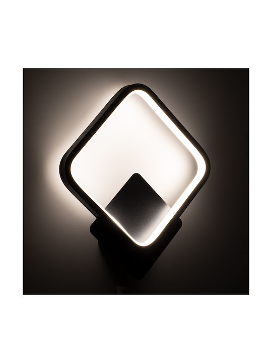 GloboStar Lena Modern Lamp Wall with Integrated LED and Adjustable White Light Black 25x29.5cm
