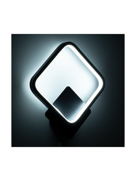 GloboStar Lena Modern Lamp Wall with Integrated LED and Adjustable White Light Black 25x29.5cm