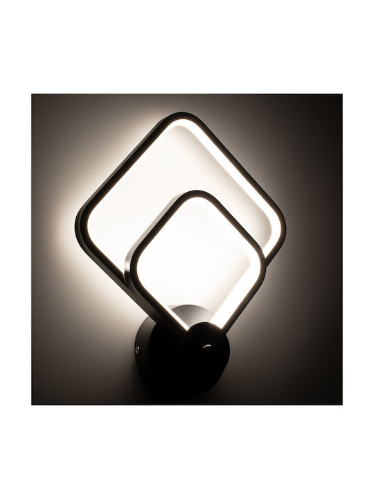GloboStar Anna Modern Lamp Wall with Integrated LED and Adjustable White Light Black 25x30cm