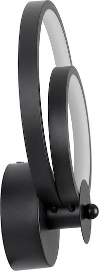 GloboStar Freddie Modern Lamp Wall with Integrated LED and Adjustable White Light Black 20x25cm