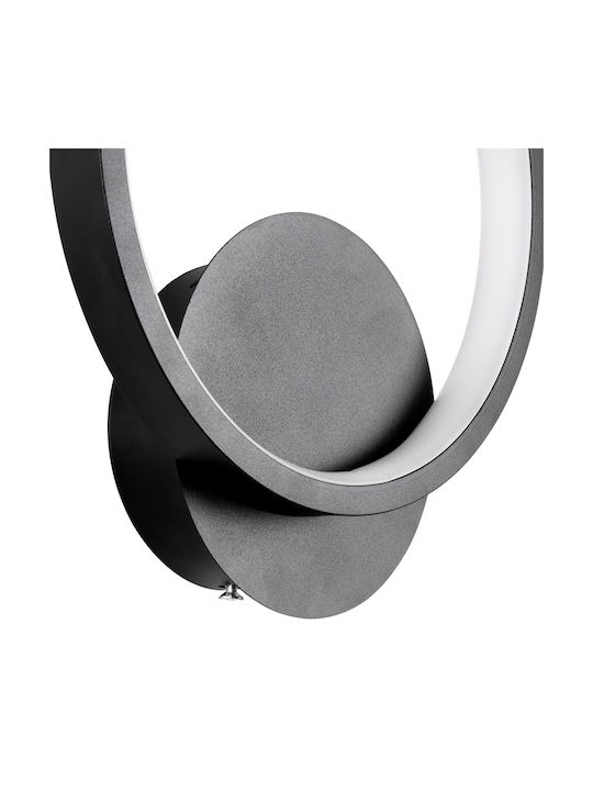 GloboStar Ted Modern Lamp Wall with Integrated LED and Adjustable White Light Black 20x23cm