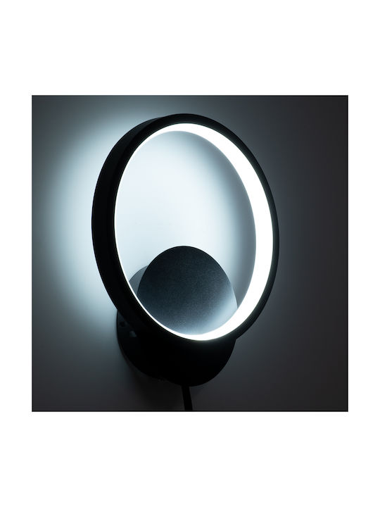 GloboStar Ted Modern Lamp Wall with Integrated LED and Adjustable White Light Black 20x23cm