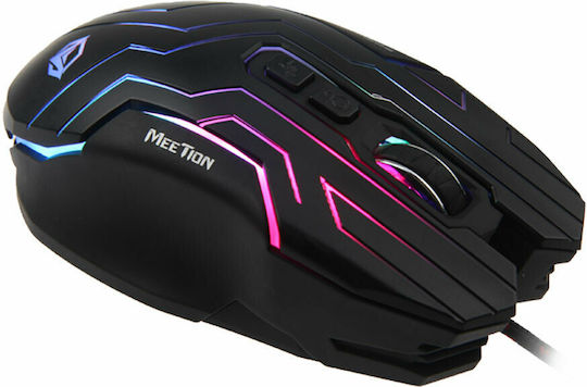Meetion Dazzling GM22 RGB Gaming Ποντίκι 4800 DPI Μαύρο