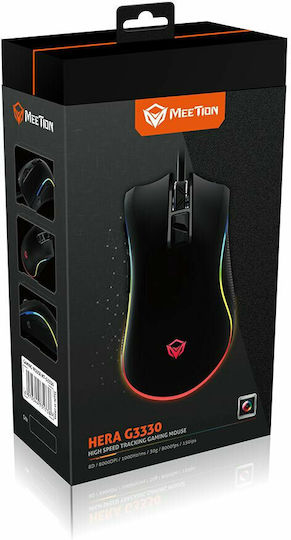 Meetion Hera G3330 RGB Gaming Mouse 8000 DPI Black
