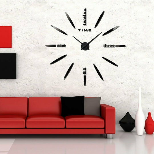 Factory 3D DIY 3D Wall Clock Sticker Plastic Black 10