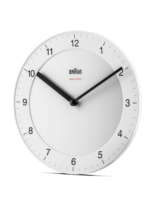 Braun BC 17 W-DCF Часовник На Стена Стъклен Бял Ø17см