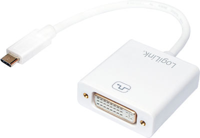 LogiLink Convertor USB-C masculin în DVI-D feminin Alb (UA0245A)