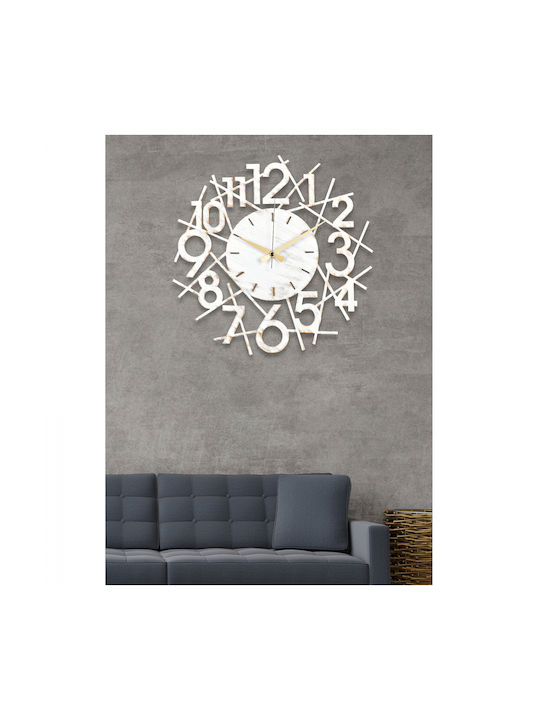 HomeMarkt Wall Clock Metallic White Ø41cm