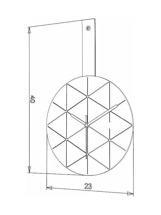 Fylliana Elmira Ρολόι Τοίχου Ξύλινο Μαύρο/Λευκό Ø23cm