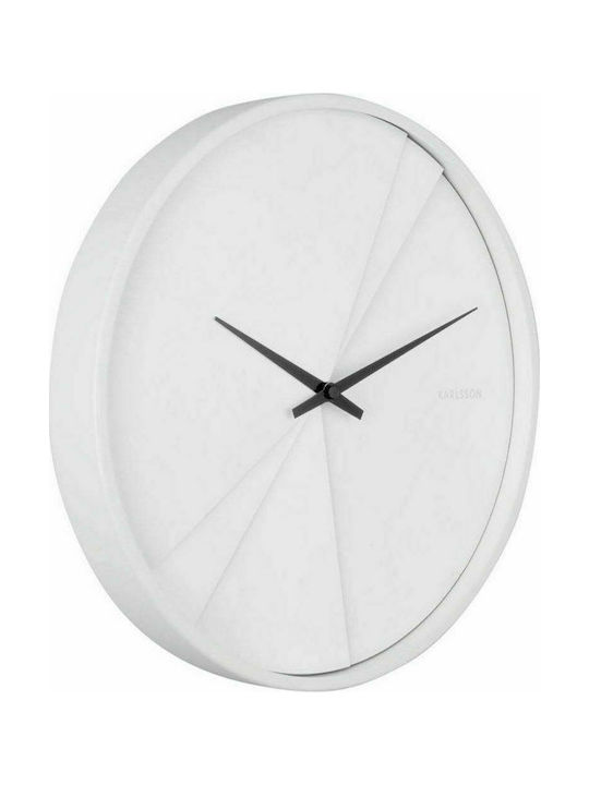 Karlsson Layered Lines Wall Clock Wooden White Ø30cm