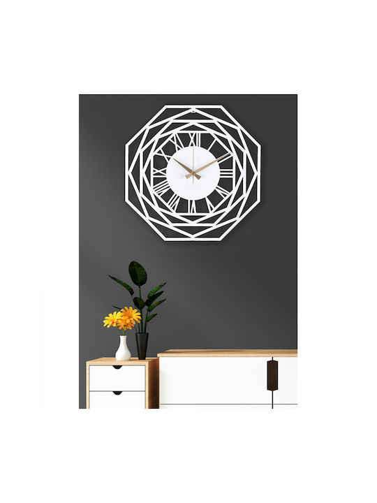 HomeMarkt Wall Clock Metallic White Ø41cm