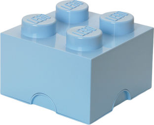LEGO Παιδικό Κουτί Αποθήκευσης από Πλαστικό 4 Knobs Γαλάζιο 25x25x18cm