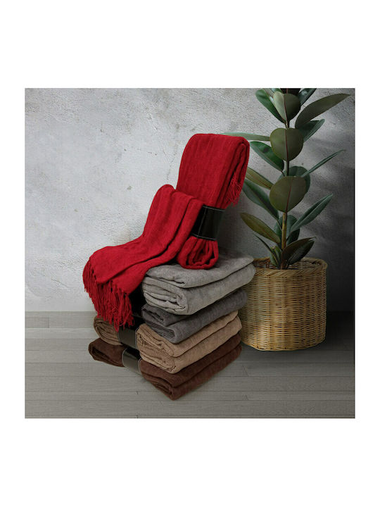 TnS Ριχτάρι Πολυθρόνας Chenille 150x180εκ. Μπορντώ 39-958-0302