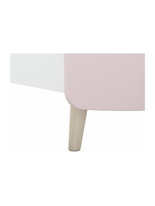 Wooden Kids Bedside Table Liana White 44.4x38.8x33.7cm